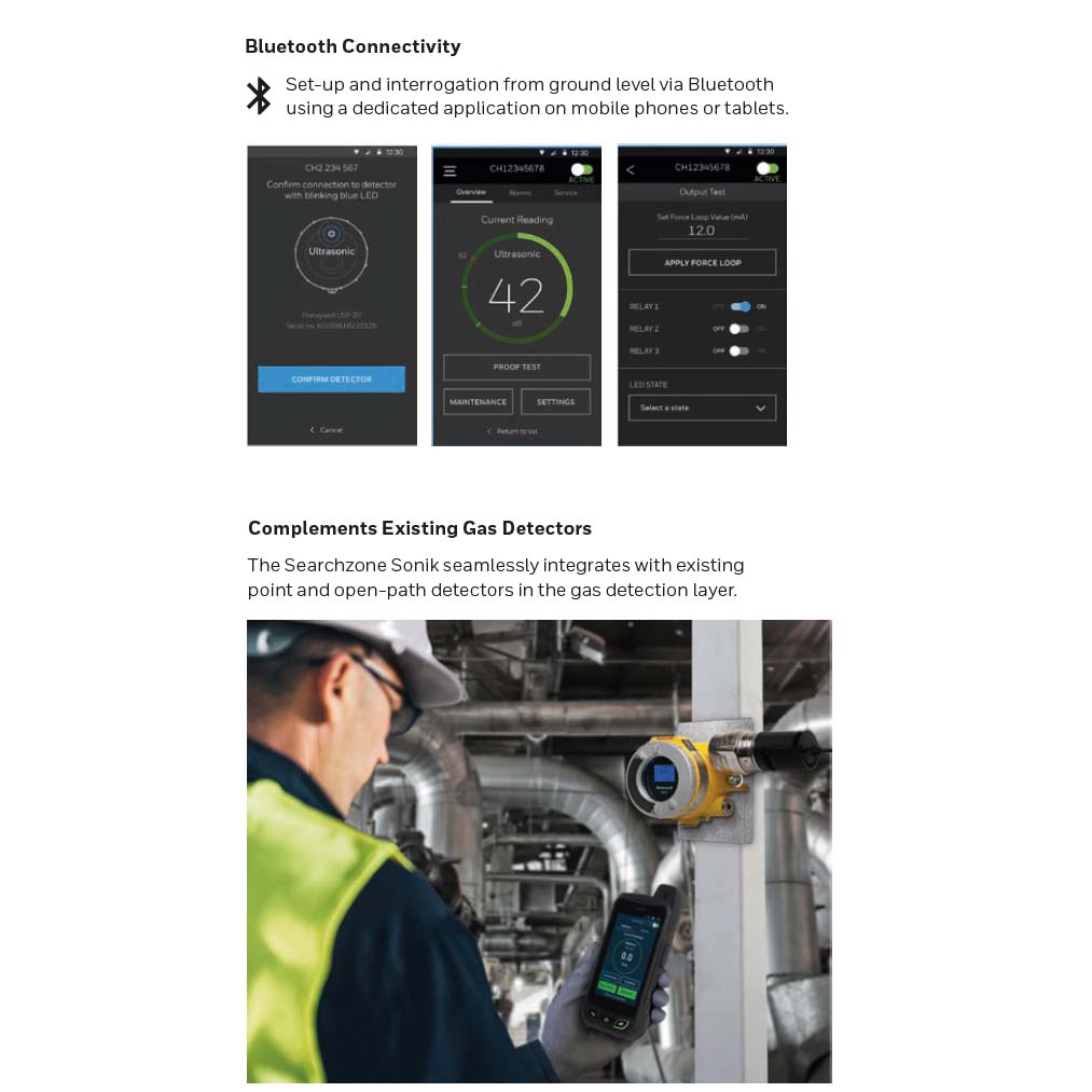 Searchzone Sonik Honeywell | Detector ultrasonico para pérdidas de gas - Sistema de incendio y gas industrial