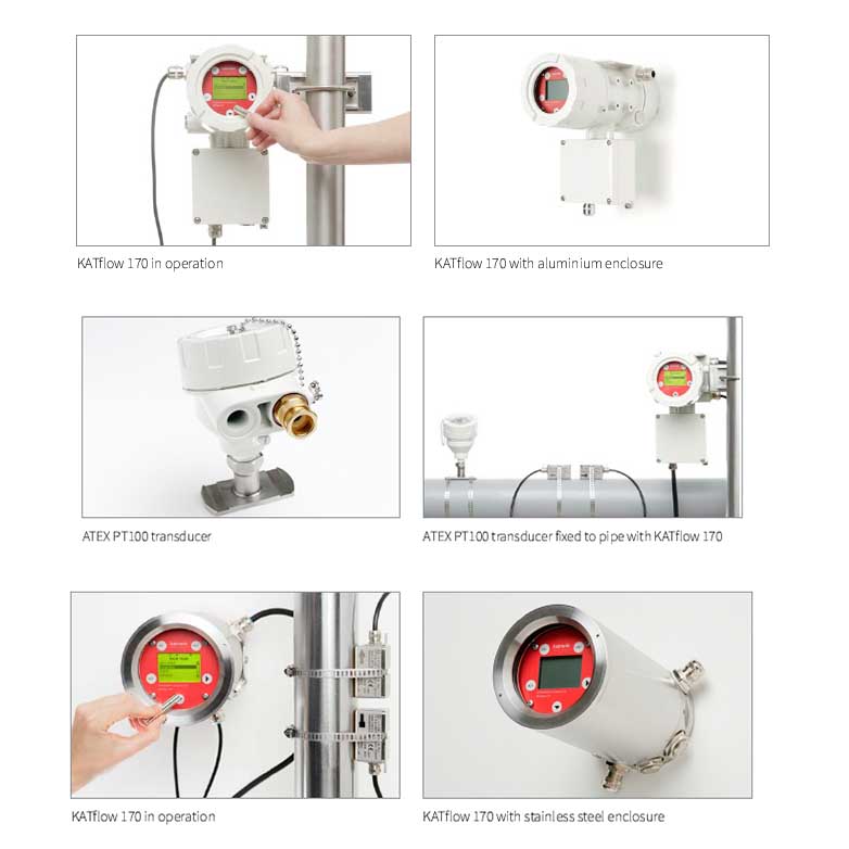 KATflow 170 | Medidor de flujo ultrasónico clamp-on ATEX, IECEx y EAC-Ex