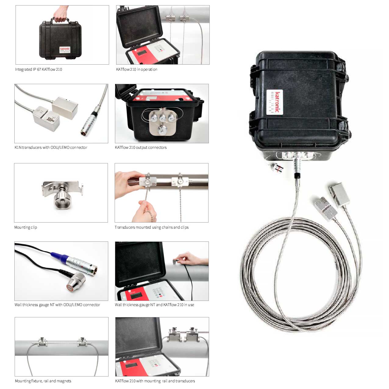 KATflow 210 | Caudalímetro ultrasónico portátil con clamp-on integrado