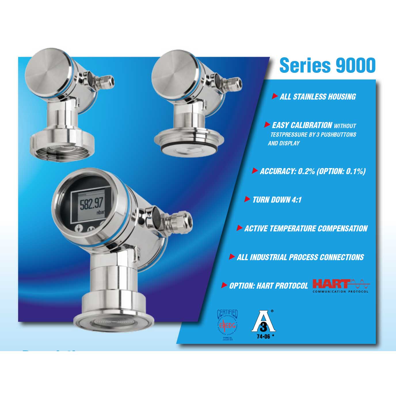 Serie 9000 | Transmisor de nivel y presión para todas las industrias